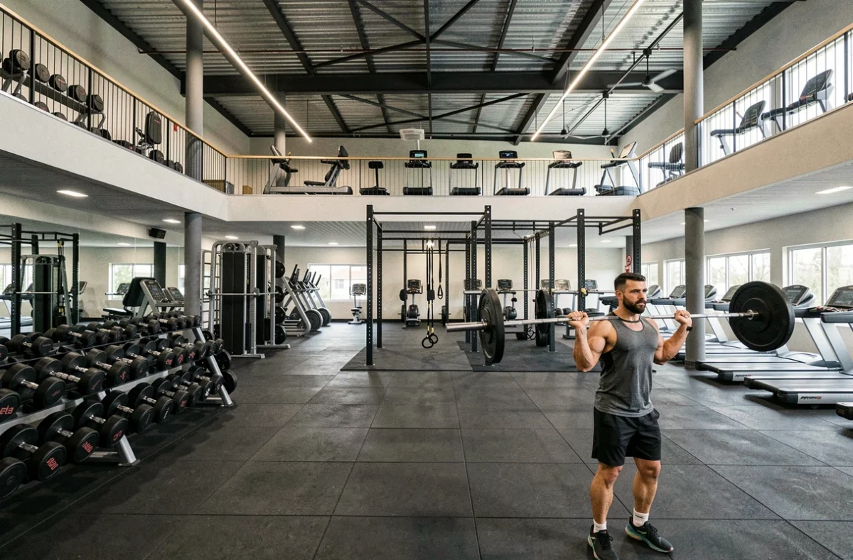 Vaste espace de musculation et de cardio sur deux niveaux au Fitness Park Le Mans