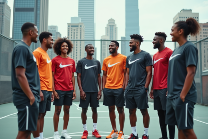 Groupe de jeunes sportifs sur un toit urbain dynamique