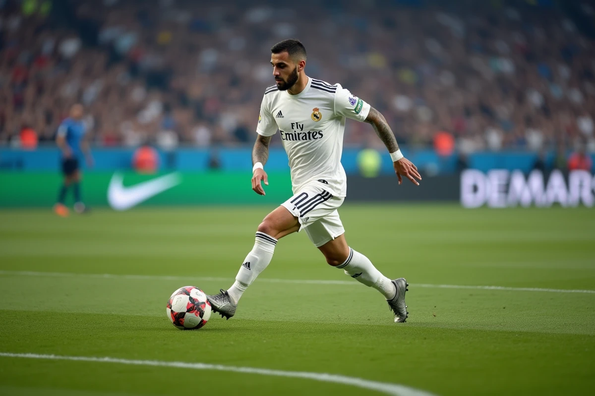 Joueur Real Madrid en action sur le terrain en match